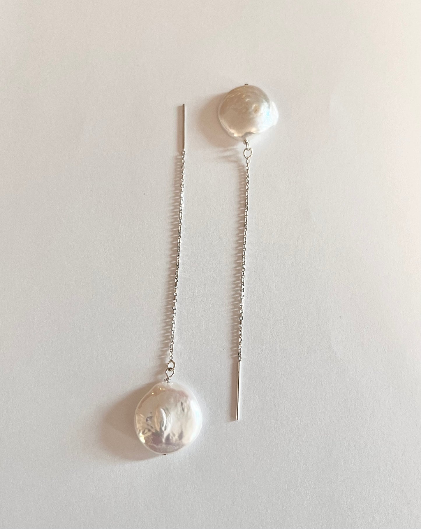 Ocean coin threader earrings