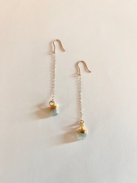 Aqua drop earrings