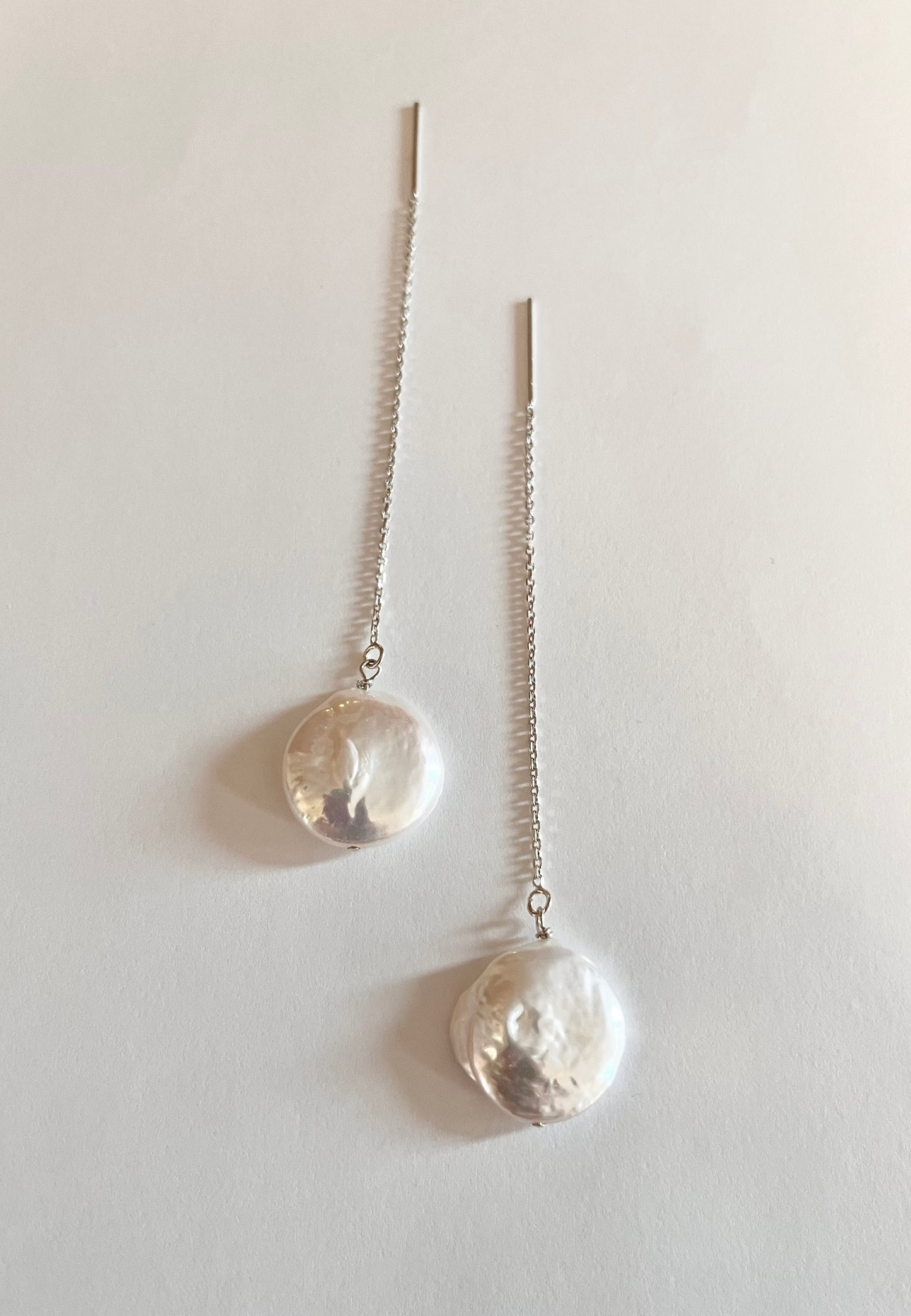 Ocean coin threader earrings