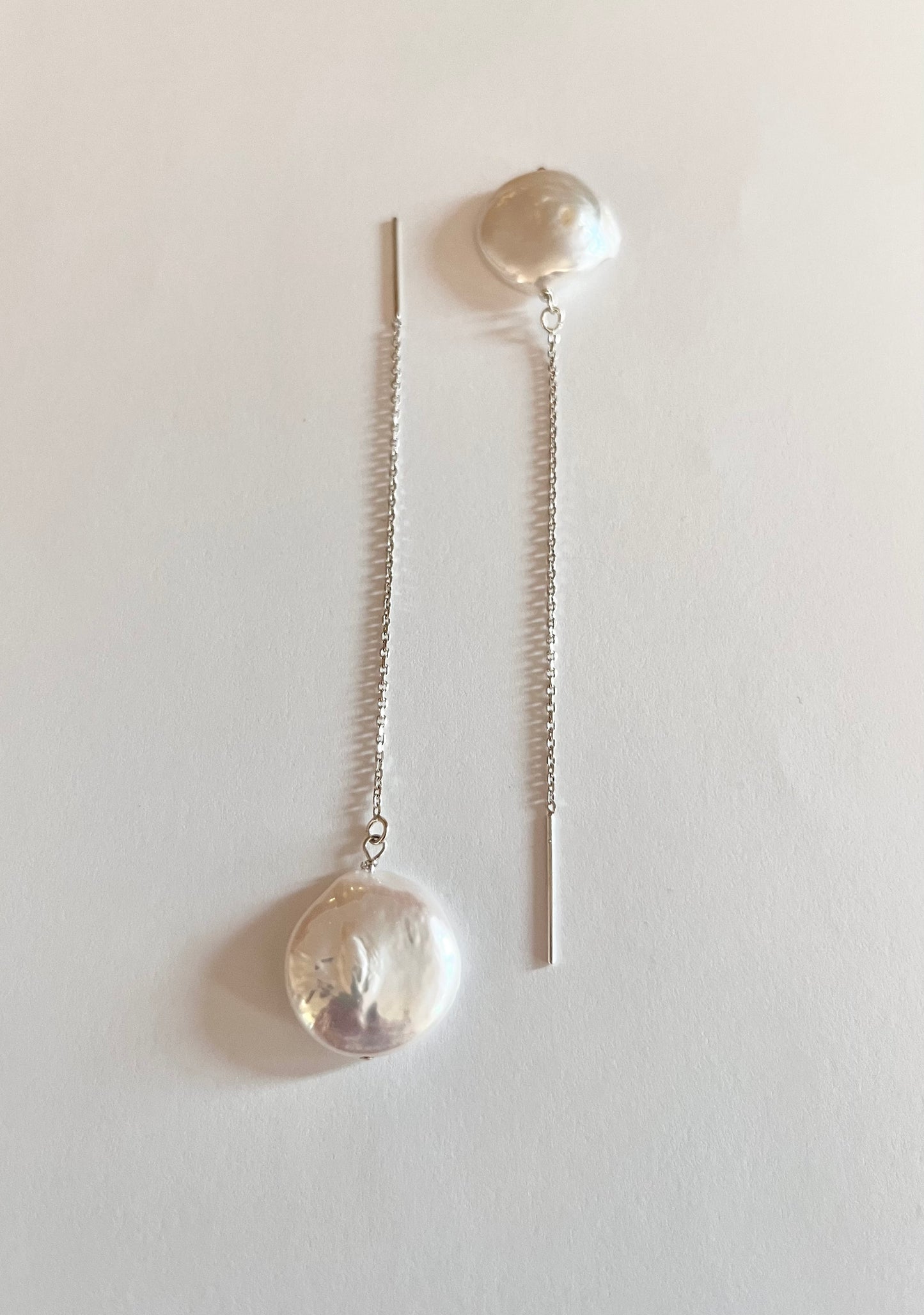 Ocean coin threader earrings