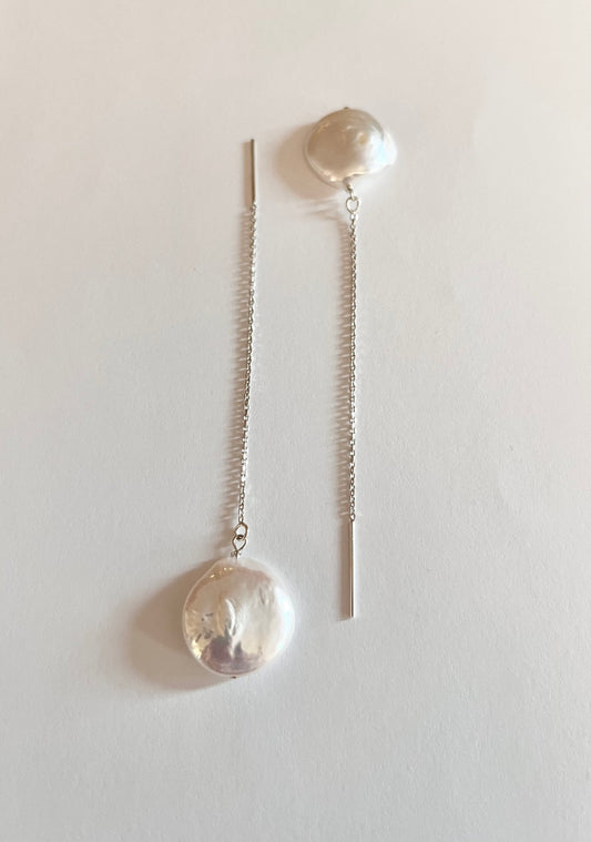 Ocean coin threader earrings