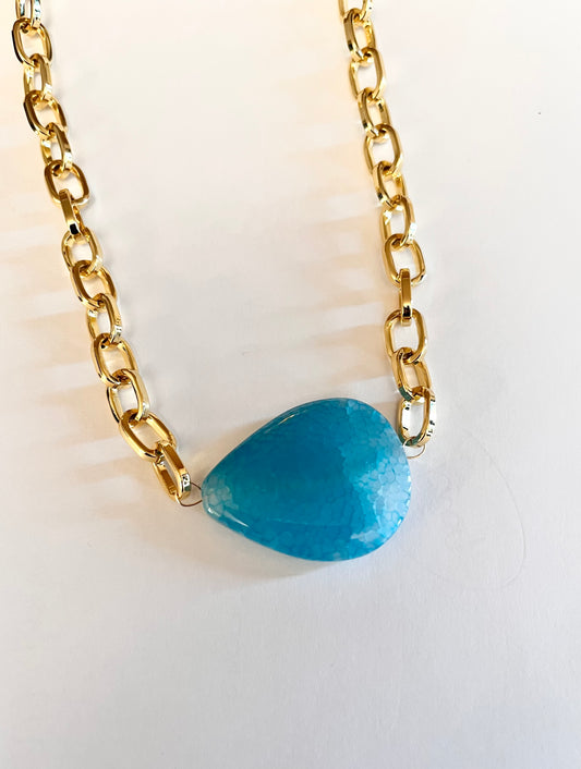 azure pear necklace