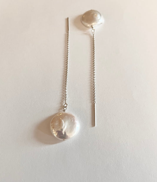 Ocean coin threader earrings