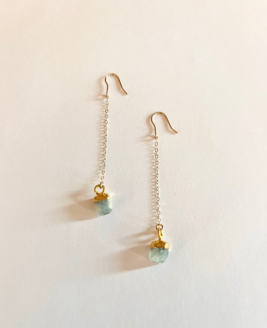 Aqua drop earrings